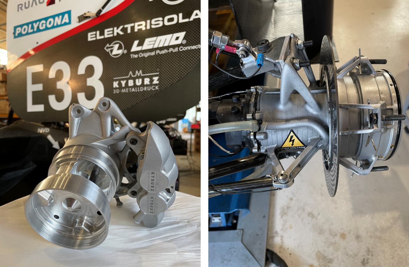 AM Kyburz x AMZ Racing 3D printed brake caliper