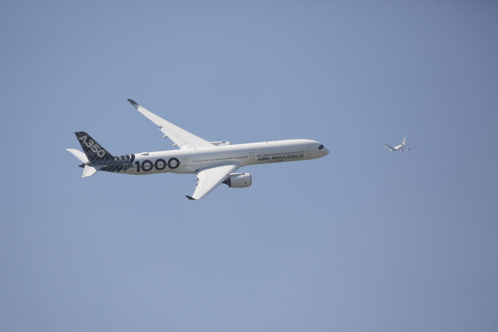The Airbus A350 XWB with 3D-printed parts