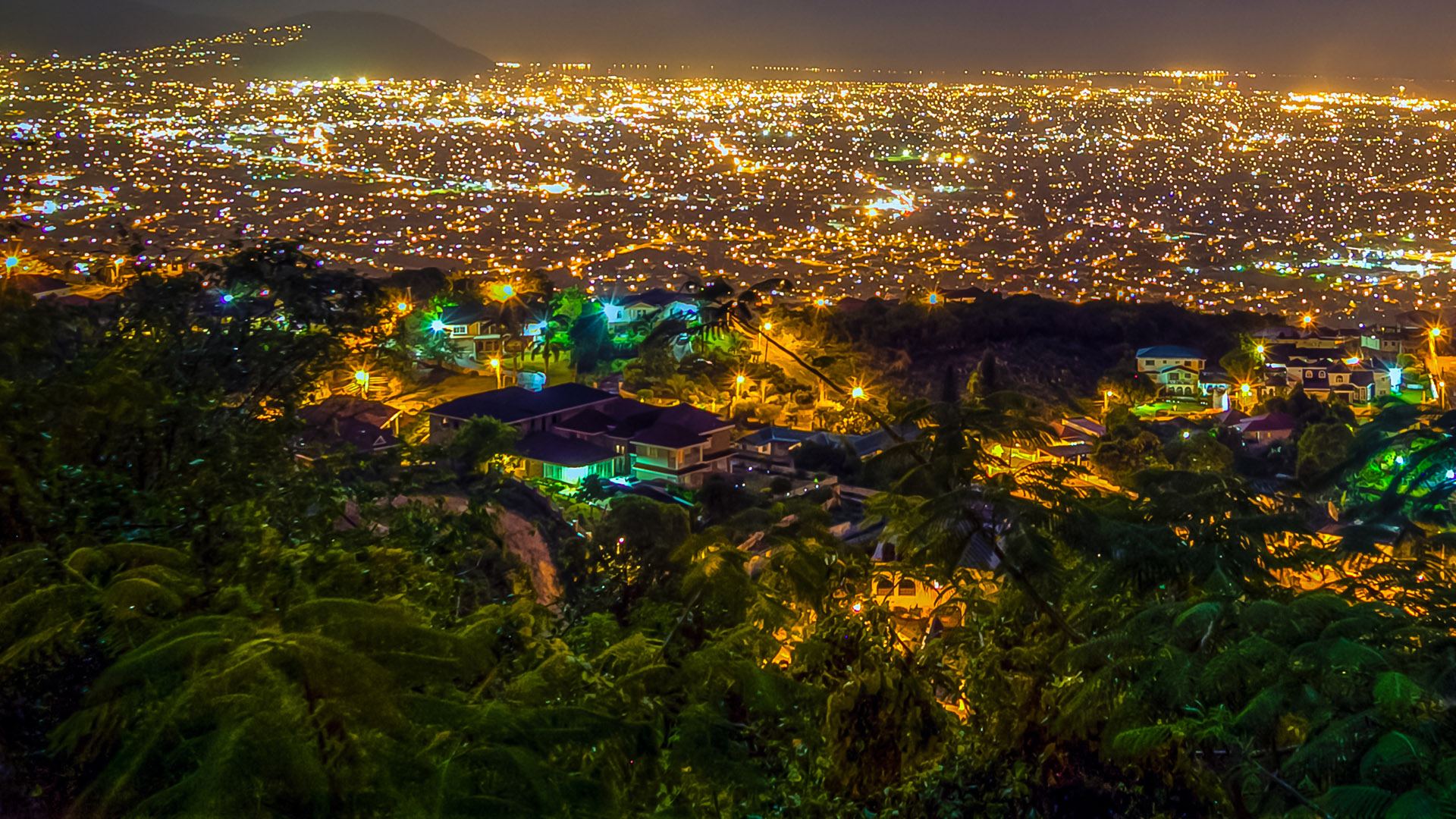 Night view of Kingston Jamaica