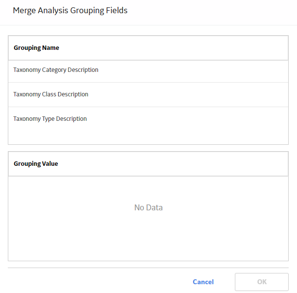 Merge Analysis Grouping Fields