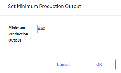Set Minimum Production Output