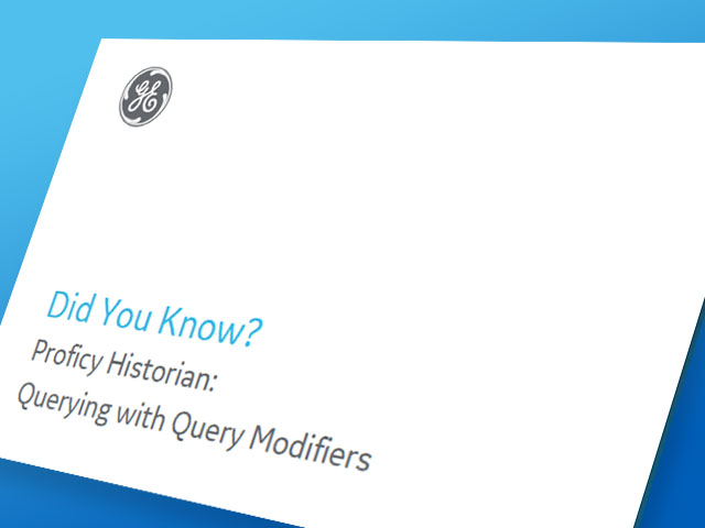  Proficy Historian: Querying with Query Modifiers | thumbnail