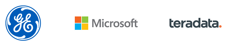 GE, Microsoft, Teradata logos