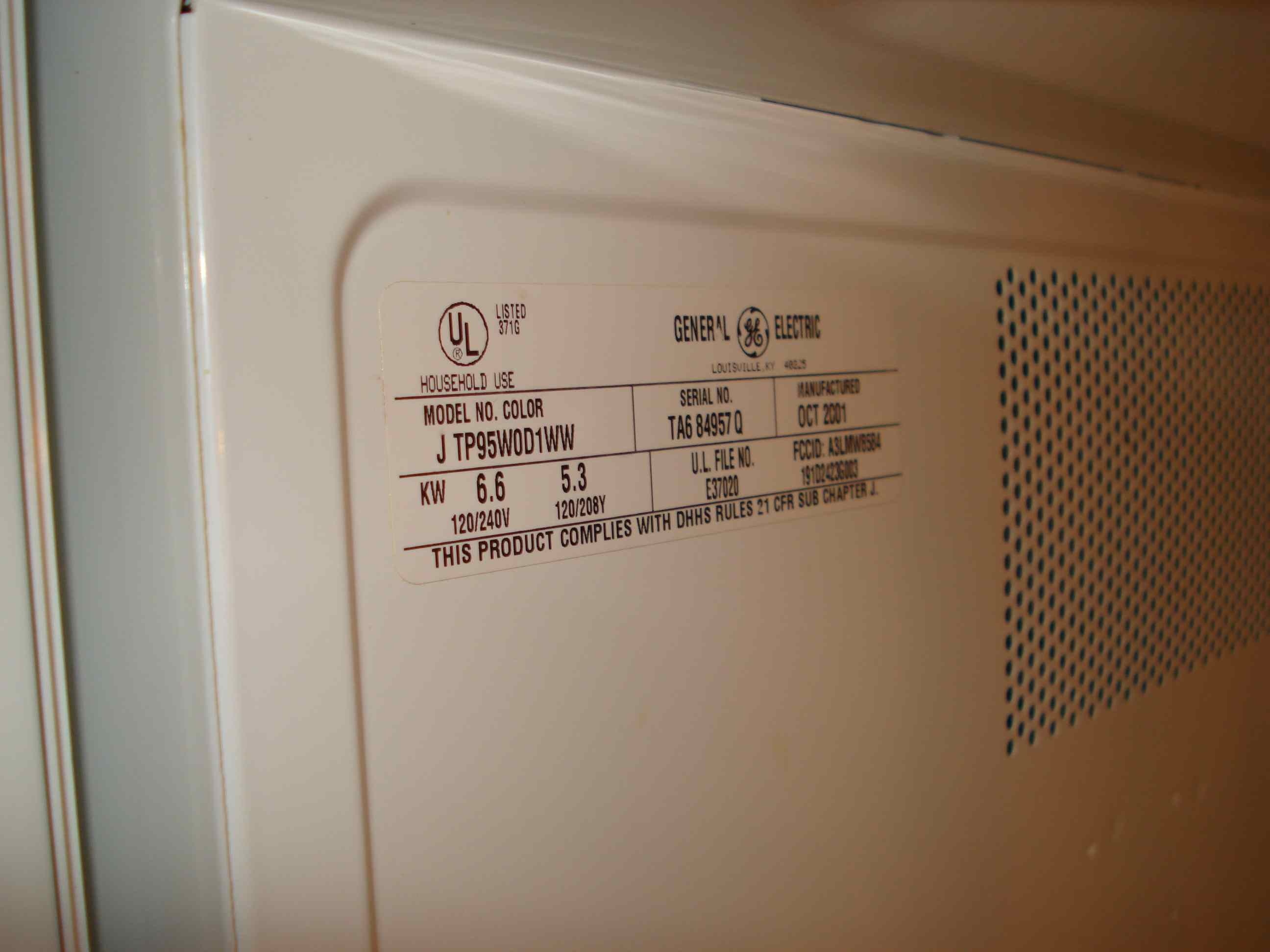 CORRECTING and REPLACING General Electric Recalls Microwave Combo Wall