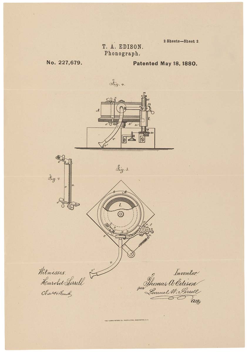 Description: http://upload.wikimedia.org/wikipedia/commons/6/62/PhonographPatentEdison1880.jpg