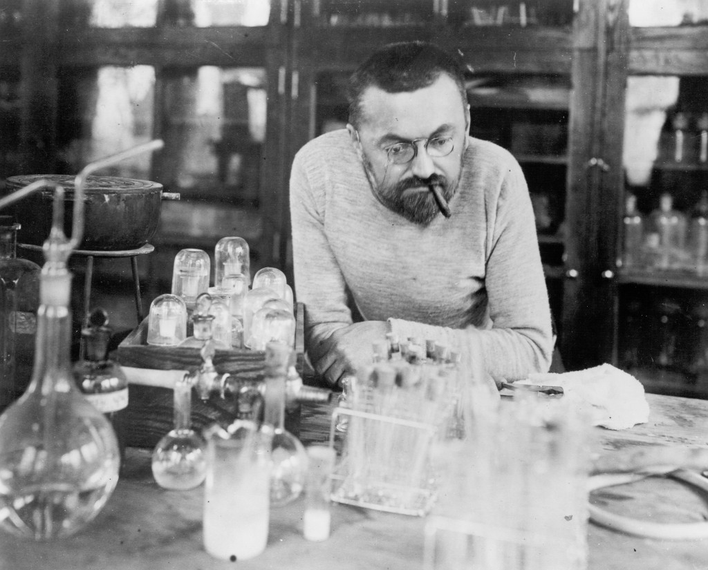 General Electric engineer Charles Steinmetz works in the laboratory building at his Wendell Avenue home in Schenectady.
