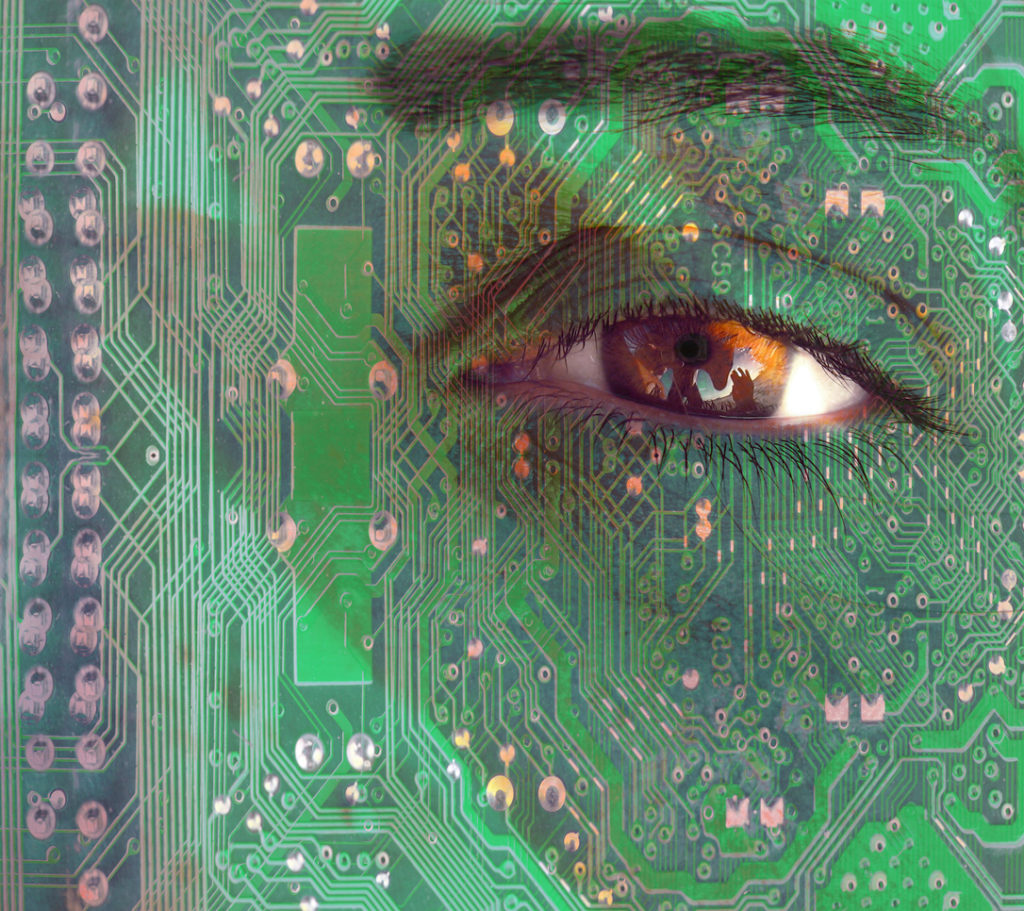 computer concept motherboard circuit face