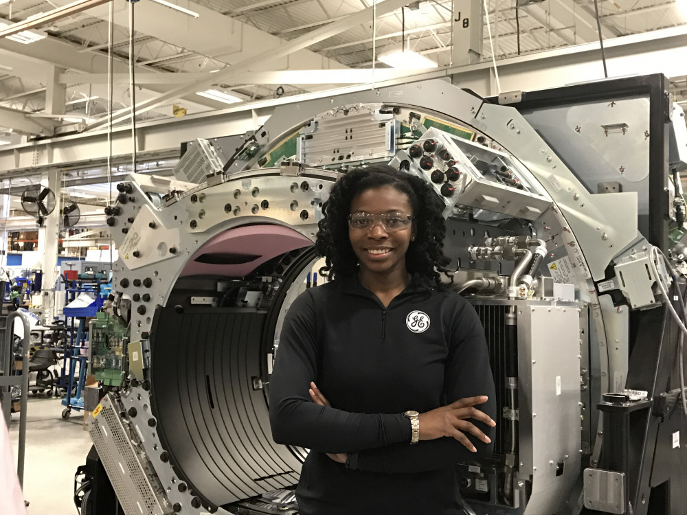 After earning bachelor’s and master’s degrees in mechanical engineering, Amanda Breeden joined GE through its Operations Management Leadership Program. She currently is working on the “CT of the Future” initiative, where she spends half her time doing hands-on work on the manufacturing floor. "How we're trained is you gain respect by being on the floor,” she says. “You need to learn the process so it's not that you're coming in and trying to make a change and they're just looking at you as an outsider."