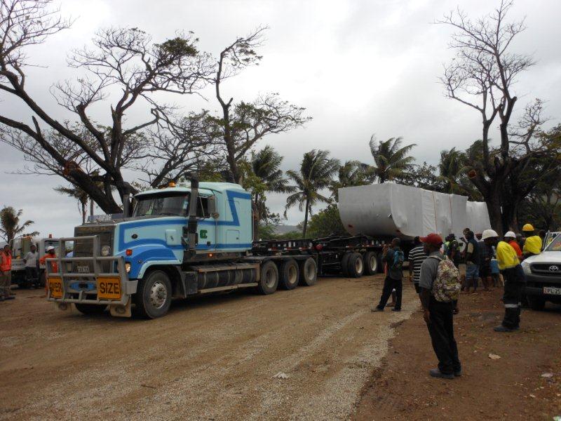  /><br />
<br />
<em>The TM2500 units on arrival in Port Moresby, being transported to their first port of call.</em><br />
<br />
PNG’s second-largest city, Lae is a centre for industry and also forms a hub for the Highlands, and the islands that arc out before it dividing the Solomon and Bismarck Seas. The census of 2011 put the population of Lae at 155,000, but people from surrounding provinces continue to come into the city, chasing opportunity. Over the mountain ridge, Port Moresby, the country’s capital, is similarly expanding, with multinationals&nbsp;setting up LNG projects and other ventures, and more Papua New Guineans eager to work and take advantage of training opportunities offered by companies such as&nbsp;<a href=