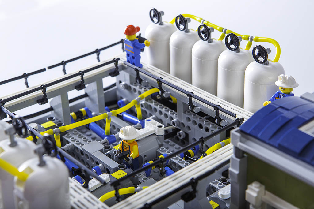 Close-up view of the Lego factory