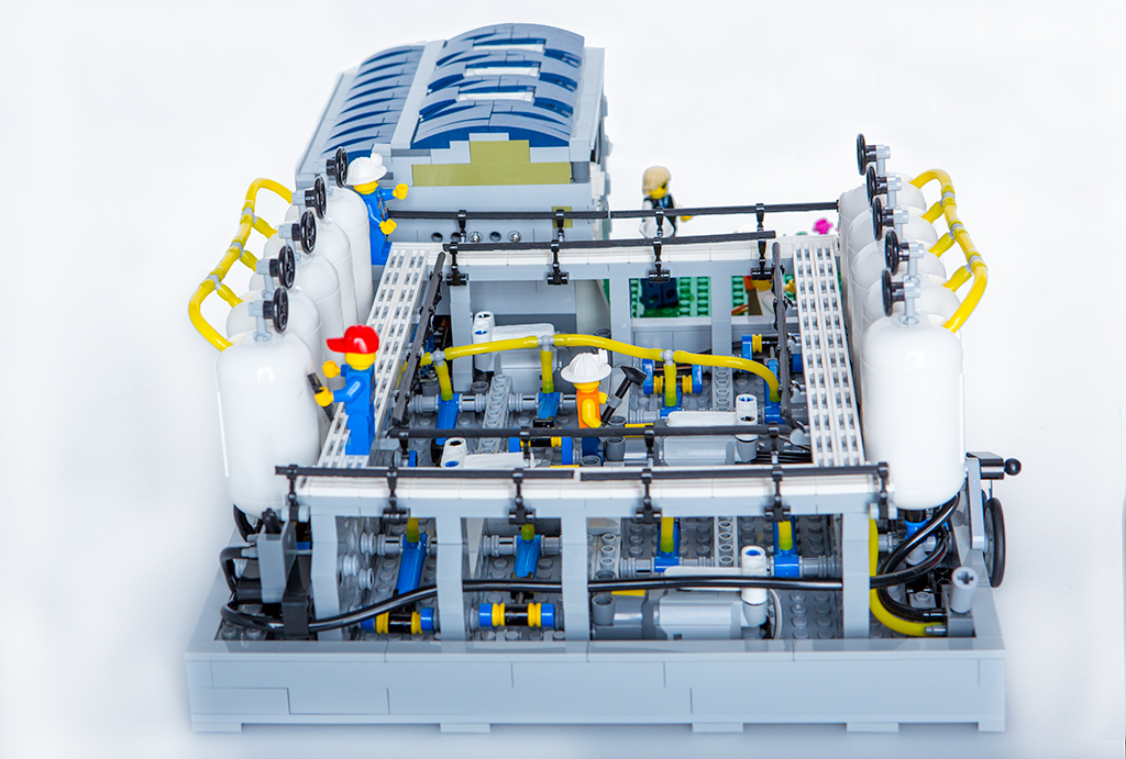 Close-up view of the Lego factory