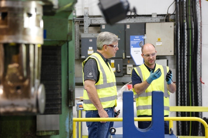 Conversation on GE Aviation shop floor