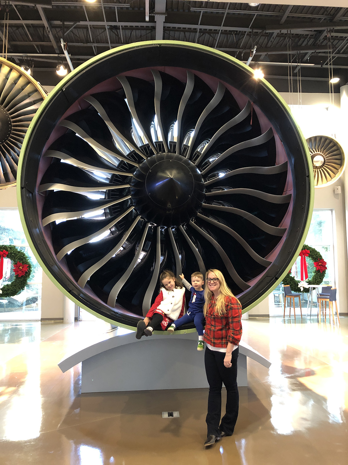 Ashley and kids at GE