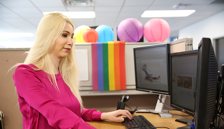 Lauren Duncan at desk