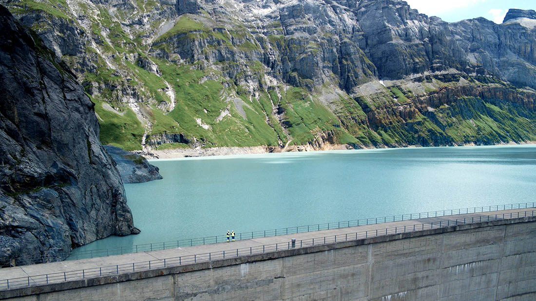 An Alpine reservoir, part of the Linth-Limmern facility