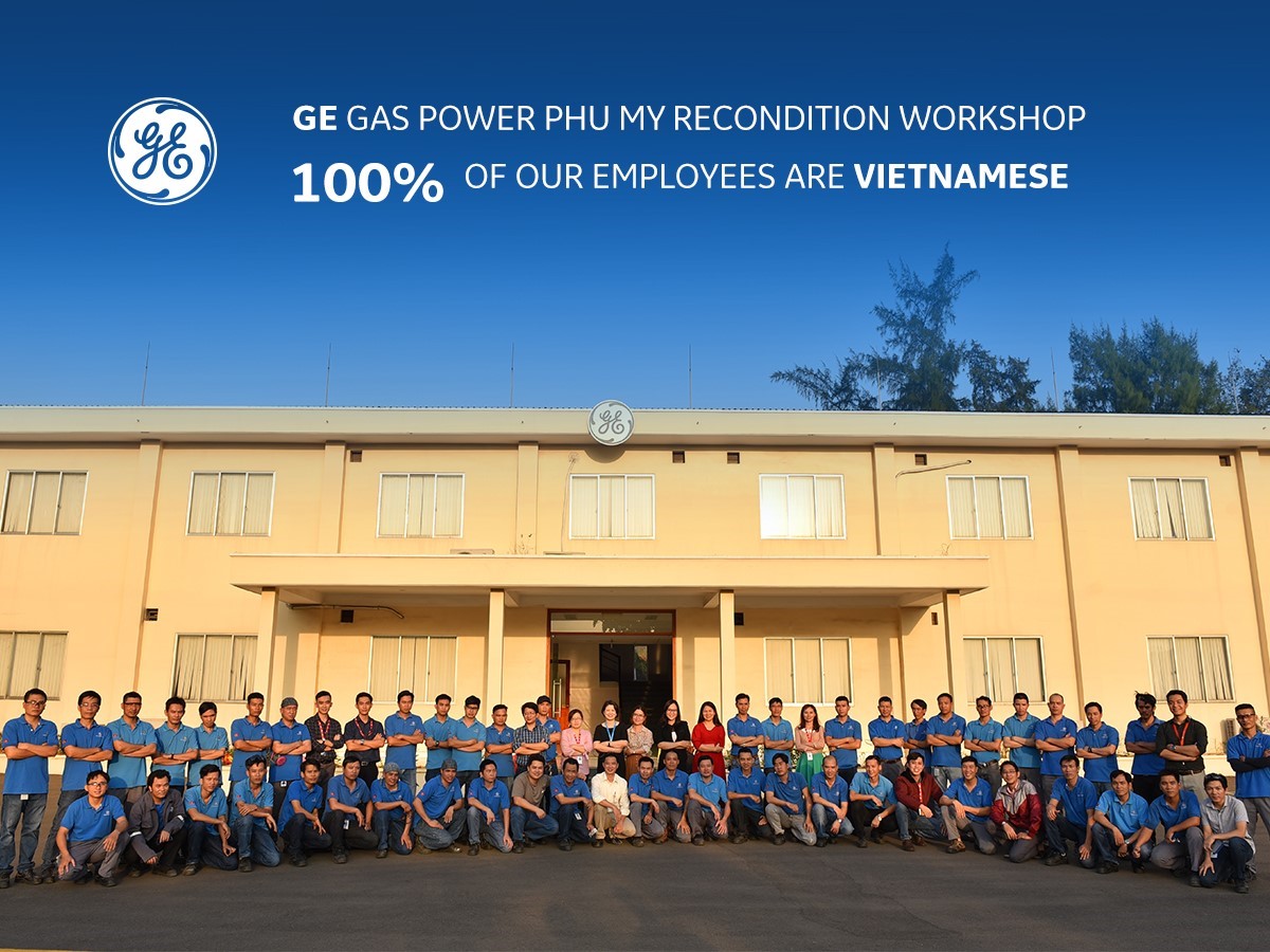 100% of employees at GEâs Phu My Reconditioning Workshop are Vietnamese