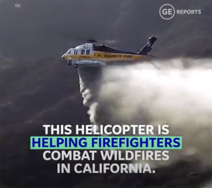 Screenshot of a fire-fighting helicopter