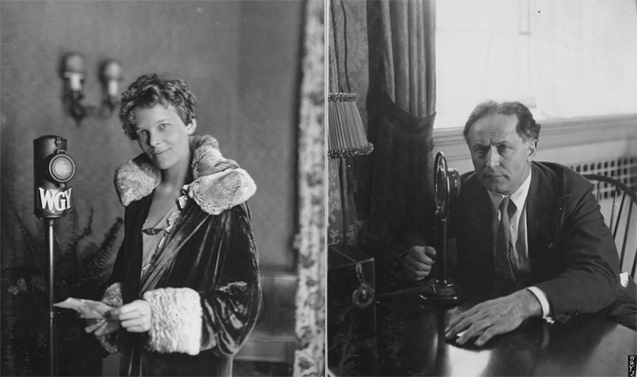 Amelia Earhart and Harry Houdini and WGY and GE