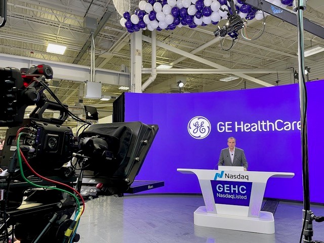 Peter Arduini speaks at the launch of GE HealthCare