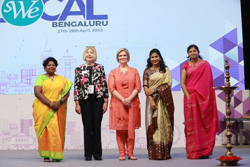 Johnson with participants at Bangalore lamp lighting ceremony