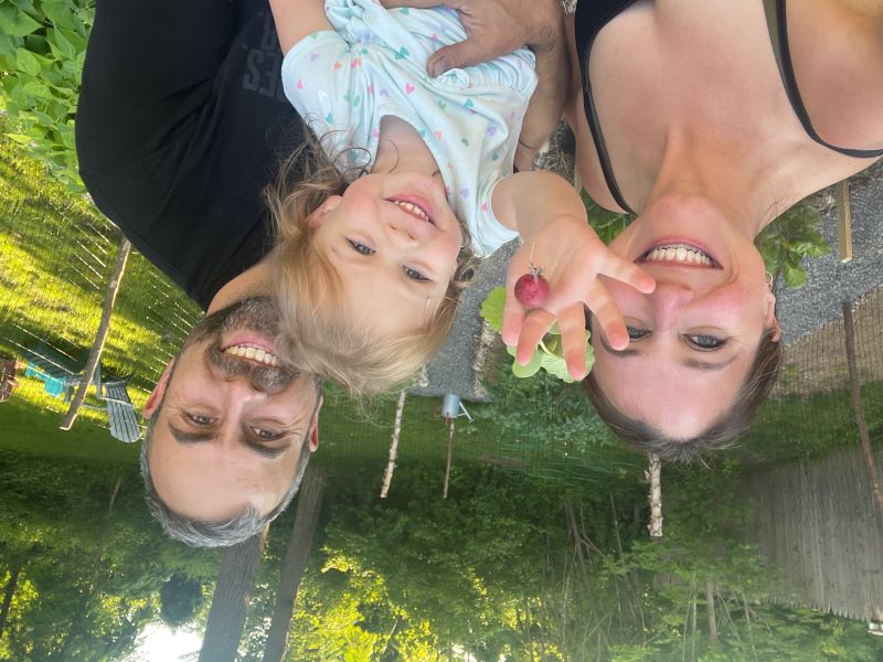 Andrew Dubrule with wife and daughter