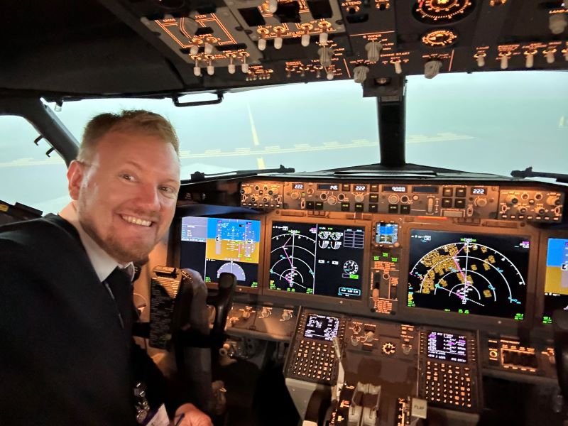 Petter Hörnfeldt in the cockpit